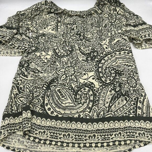 Umgee Large Off Shoulder Dress Blue Printed Floral Cotton Blend Short - Picture 4 of 4